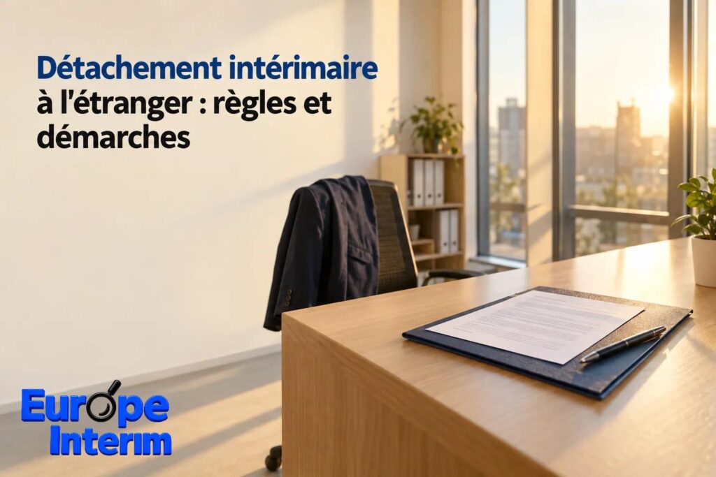bureau avec dossier et documents sur le bureau et lumière naturelle par la fenêtre