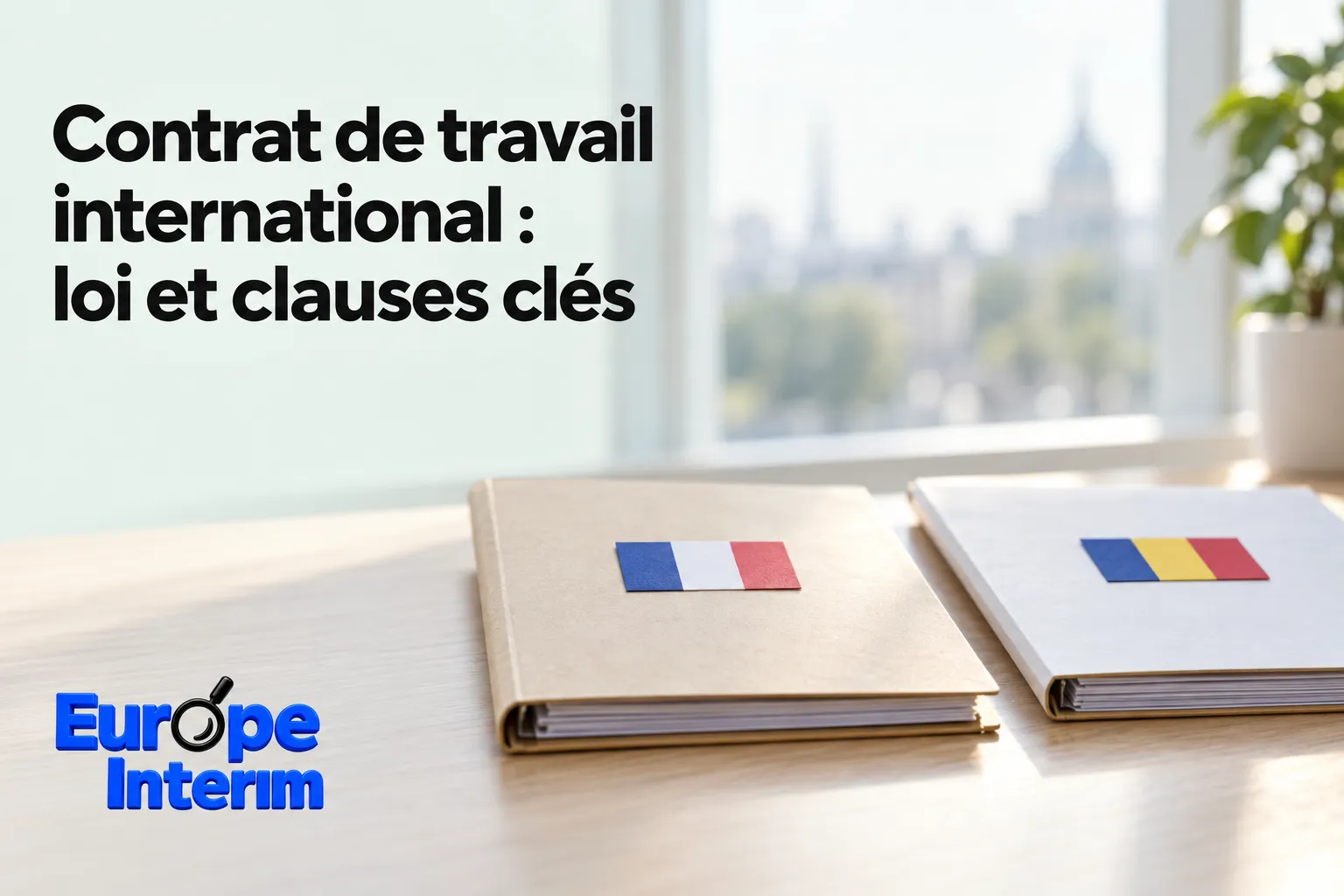 Deux carnets posés sur une table avec les drapeaux français et roumain sur leurs couvertures.